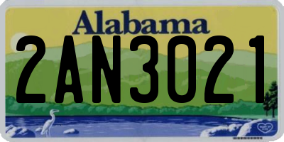 AL license plate 2AN3021