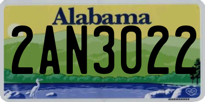 AL license plate 2AN3022