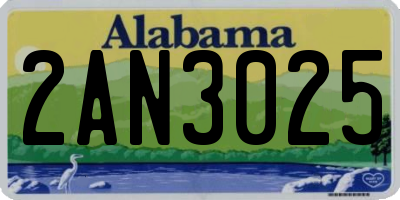 AL license plate 2AN3025