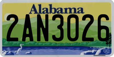 AL license plate 2AN3026