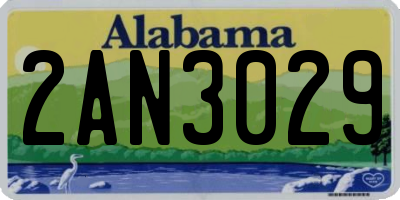 AL license plate 2AN3029