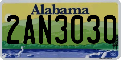 AL license plate 2AN3030