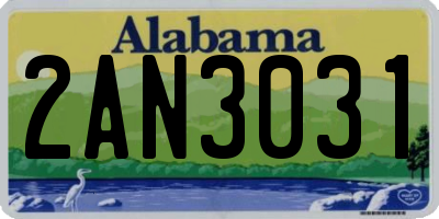 AL license plate 2AN3031