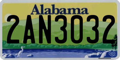 AL license plate 2AN3032