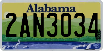 AL license plate 2AN3034