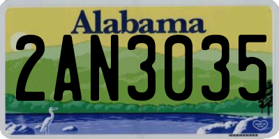 AL license plate 2AN3035