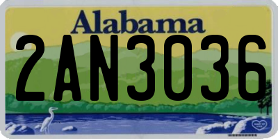 AL license plate 2AN3036