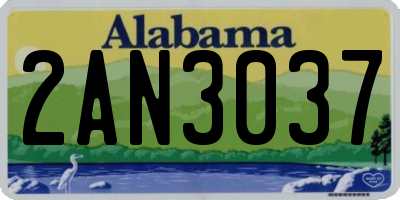 AL license plate 2AN3037
