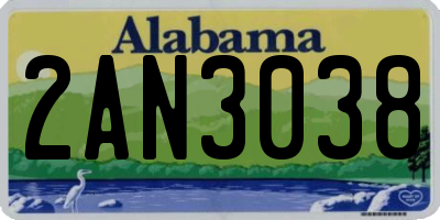AL license plate 2AN3038