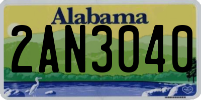 AL license plate 2AN3040