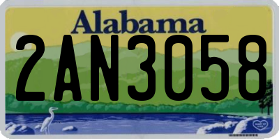 AL license plate 2AN3058