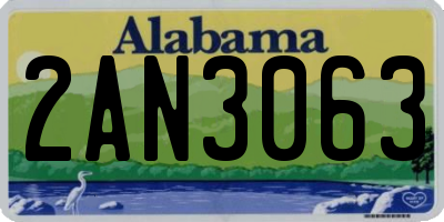 AL license plate 2AN3063