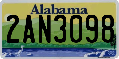 AL license plate 2AN3098