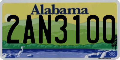 AL license plate 2AN3100