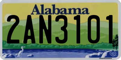 AL license plate 2AN3101