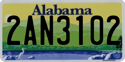 AL license plate 2AN3102