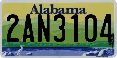 AL license plate 2AN3104