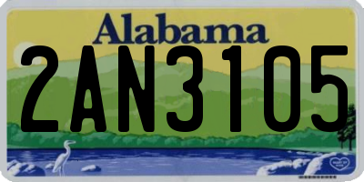 AL license plate 2AN3105