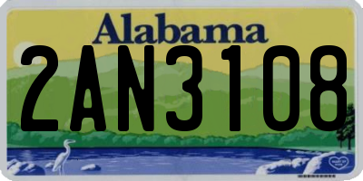 AL license plate 2AN3108