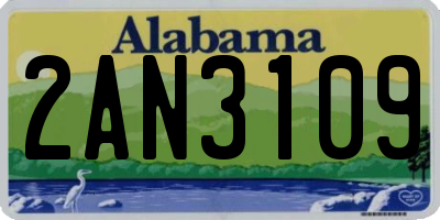 AL license plate 2AN3109