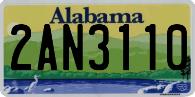 AL license plate 2AN3110