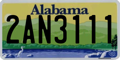 AL license plate 2AN3111