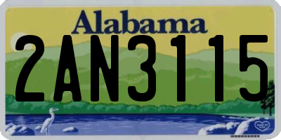 AL license plate 2AN3115