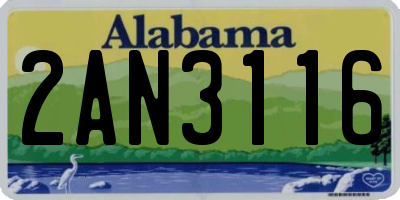 AL license plate 2AN3116