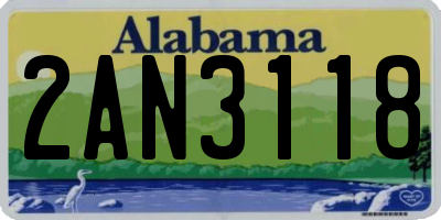 AL license plate 2AN3118