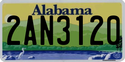 AL license plate 2AN3120