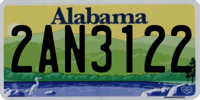 AL license plate 2AN3122
