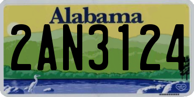 AL license plate 2AN3124