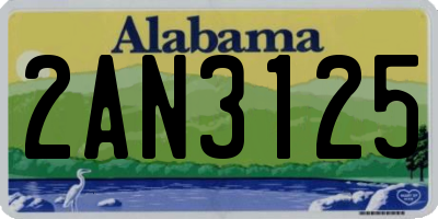 AL license plate 2AN3125
