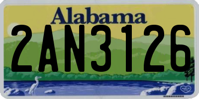 AL license plate 2AN3126