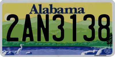 AL license plate 2AN3138