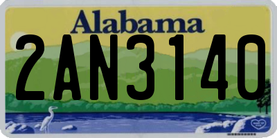 AL license plate 2AN3140