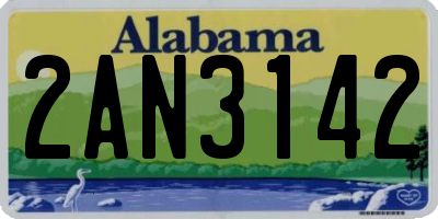 AL license plate 2AN3142