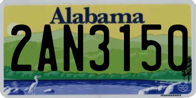 AL license plate 2AN3150