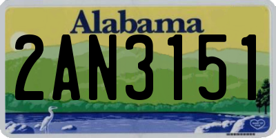 AL license plate 2AN3151