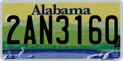 AL license plate 2AN3160