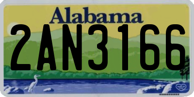 AL license plate 2AN3166