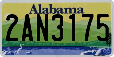 AL license plate 2AN3175