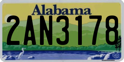 AL license plate 2AN3178