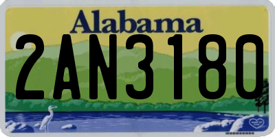 AL license plate 2AN3180