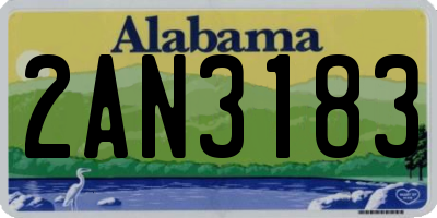 AL license plate 2AN3183