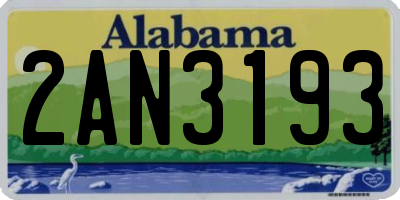 AL license plate 2AN3193