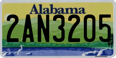 AL license plate 2AN3205