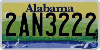 AL license plate 2AN3222