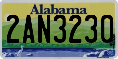 AL license plate 2AN3230