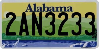 AL license plate 2AN3233